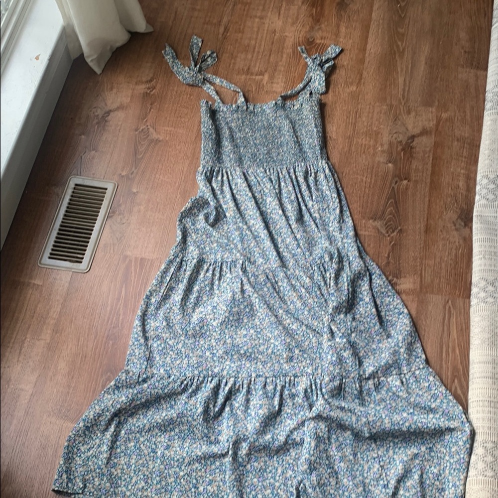 Floral Sleeveless Maxi Dress with Tie Straps